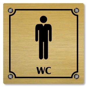 WC muži, 118x118mm, zlatá, Kansas